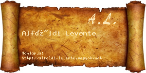 Alföldi Levente névjegykártya